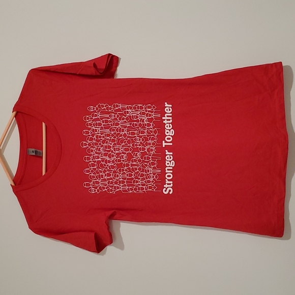 •Next Level•'Stronger Together' promo tee•LRG.•red & white short sleeve•NWOT• - Picture 2 of 14